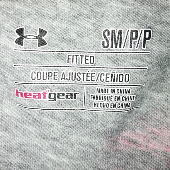 Under Armor Breast Cancer Awareness V Neck Fitted Short Sleeve Heathered T Shirt - Picture 5 of 7